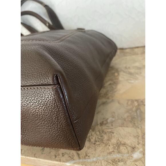 Vintage Coach brown Hamilton pebble leather shoulder bag tote Serial F14689 - Picture 6 of 9